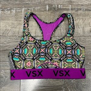 Victoria Secret Sport Multicolor Geometric Racerback Sports Bra with size med